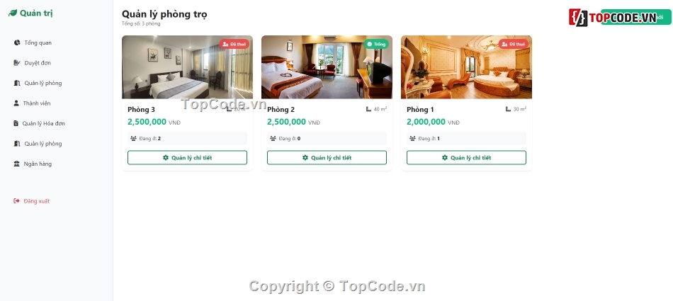 quản lý,Hệ thống quản lý,giải pháp,source quản lý nhà trọ